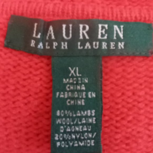 Ralph Lauren Orange Hooded Toggle Front lambswool blend Long Cardigan Size XL - Picture 4 of 7